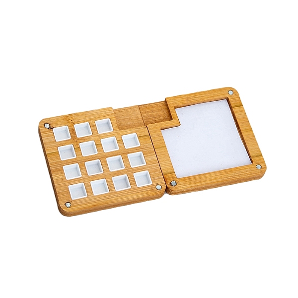 

PandaHall Bamboo Watercolor Paints Palette Box, with 15 Grids, Magnetic Flip Painting Storage Box, for Art Painting Paints Storage Container..., Gold
