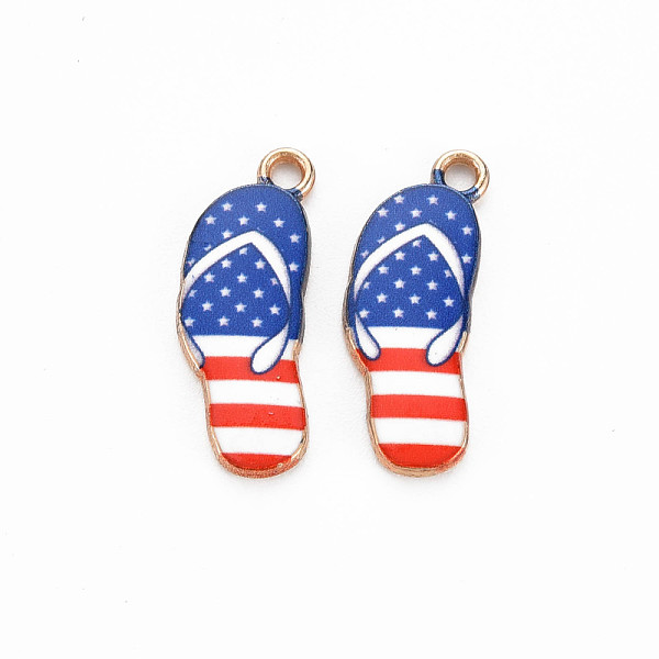 

PandaHall Rack Plating Alloy Enamel Pendants, Light Gold, Cadmium Free & Nickel Free & Lead Free, Shoes, Blue, 22x8.5x1.5mm, Hole: 1.8mm...