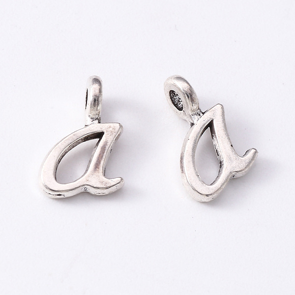 

PandaHall Tibetan Style Alloy Charms, Cadmium Free & Lead Free, Antique Silver, Letter.A, A: 11.5x7x1.5mm, Hole: 1.8mm Alloy Letter A