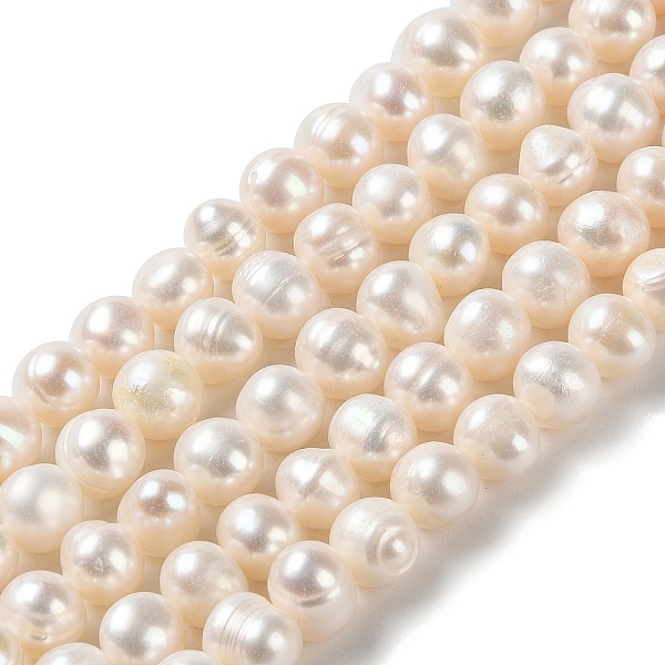 

PandaHall Natural Cultured Freshwater Pearl Beads Strands, Potato, Grade A+, PapayaWhip, 8~9x7~8mm, Hole: 0.6mm, about 52pcs/strand..., Orange