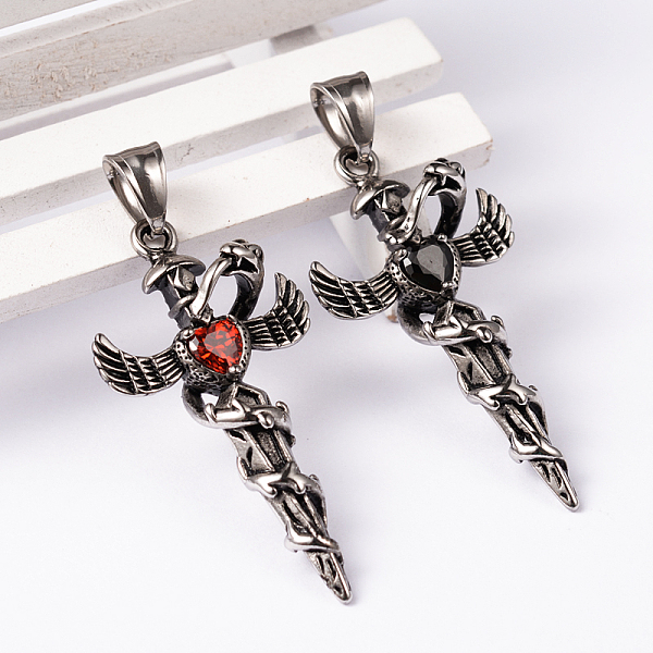 

PandaHall 304 Stainless Steel Big Pendants with Rhinestone, Cross, Mixed Color, 49x25x11mm, Hole: 9x5mm Stainless Steel+Rhinestone Cross..., Multicolor