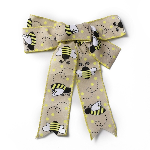 

PandaHall Bee Pattern Ployester Bowknot Display Decoration, with Twist Tie, for Thanksgiving, Tan, 300x248x21mm Polyester Bees Orange