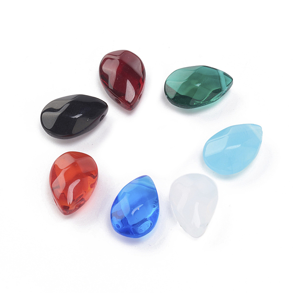 

PandaHall Glass Charms, Faceted, Teardrop, Mixed Color, 12x8x5mm, Hole: 0.8mm Glass Teardrop Multicolor
