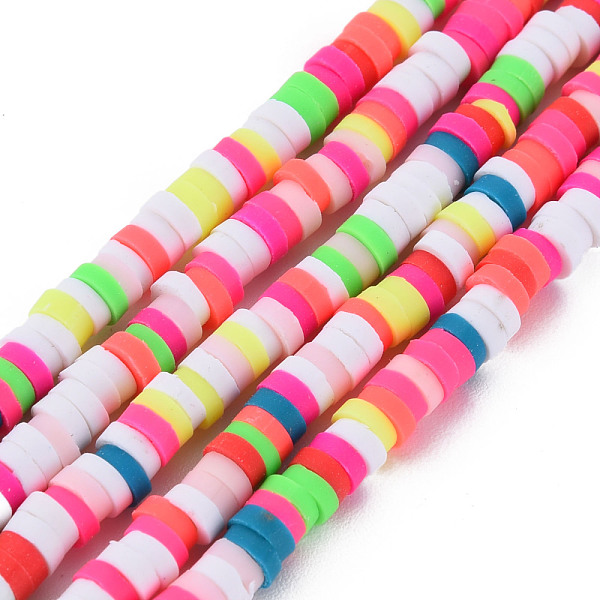 

PandaHall Handmade Polymer Clay Beads Strands, for DIY Jewelry Crafts Supplies, Luminous, Disc/Flat Round, Colorful, 4x0.5~1.5mm, Hole...