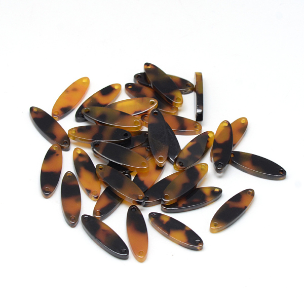 

PandaHall Cellulose Acetate(Resin) Links connectors, Oval, Goldenrod, 21.5x6.5x2.5mm, Hole: 1.5mm Cellulose Acetate Oval Gold