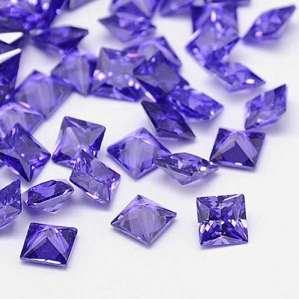 

PandaHall Cubic Zirconia Cabochons, Grade A, Faceted, Square, Mauve, 7x7x4mm Cubic Zirconia Square Purple