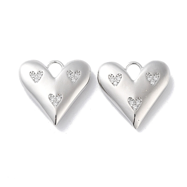 

PandaHall Brass Micro Pave Clear Cubic Zirconia Pendants, Heart Charm, Real Platinum Plated, 20x20x4.5mm, Hole: 4.5x4mm Brass+Cubic Zirconia...