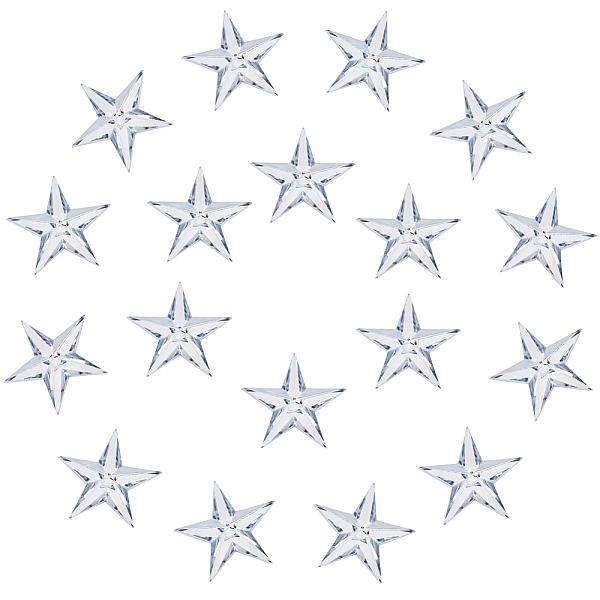 

PandaHall Gorgecraft 300Pcs Acrylic Cabochons, Costume Accessories, Star, WhiteSmoke, 18.5x19x3mm Acrylic Star White