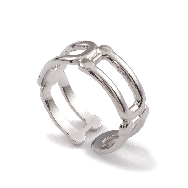

PandaHall 304 Stainless Steel Hollow Out Oval Wrap Open Cuff Rings for Women, Stainless Steel Color, Inner Diameter: 16.8mm 304 Stainless...