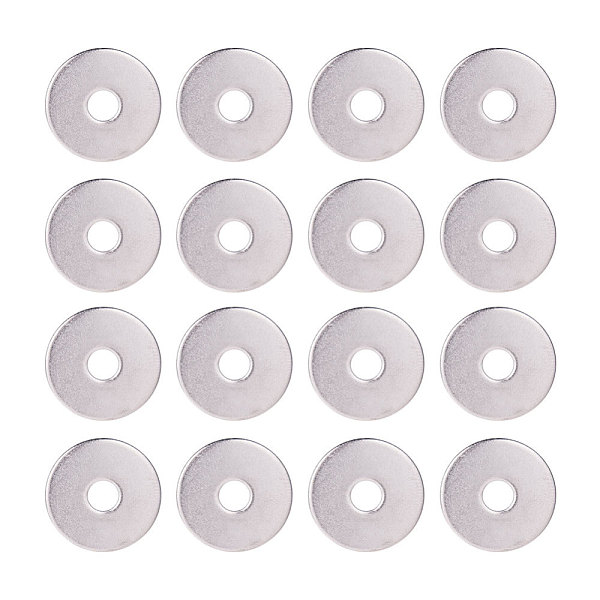

PandaHall 304 Stainless Steel Beads, Donut/Pi Disc, Stainless Steel Color, 25x1.5mm, Hole: 6.5mm, 50pcs/box 304 Stainless Steel Donut