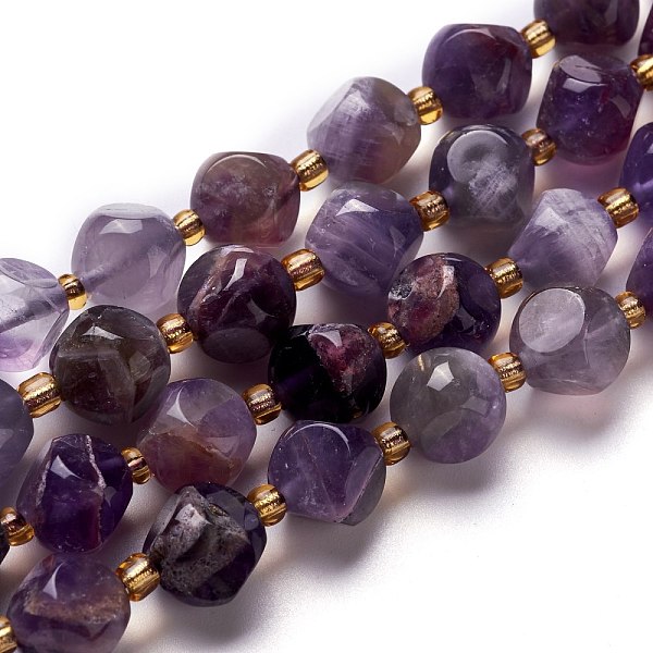 

PandaHall Natural Amethyst Beads Strand, with Seed Beads, Six Sided Celestial Dice, 7.87''(20cm), 10~10.5x10~10.5x10~10.5mm, Hole: 0.5mm...