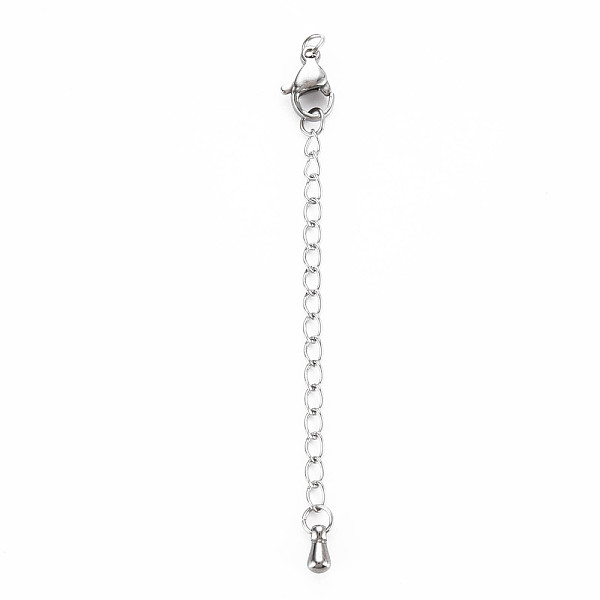 

PandaHall 304 Stainless Steel Chain Extender, Cadmium Free & Nickel Free & Lead Free, with Teardrop and Lobster Claw Clasps, Stainless Steel...