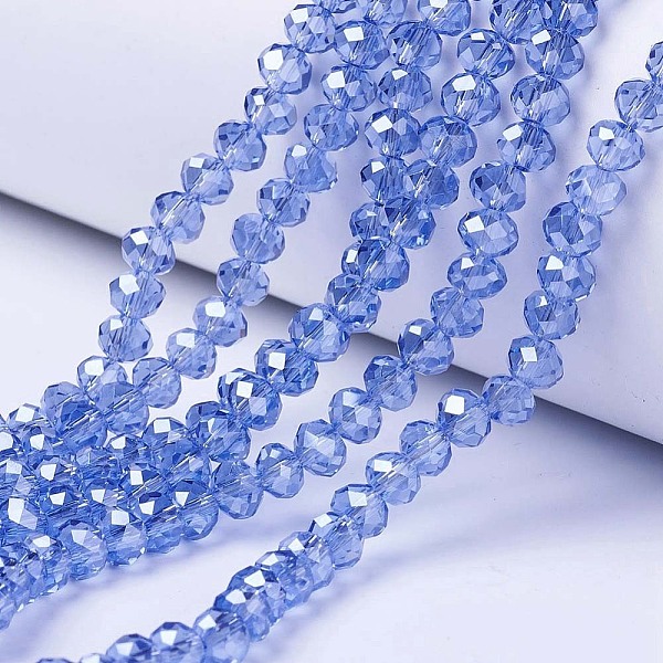 

PandaHall Electroplate Glass Beads Strands, Pearl Luster Plated, Faceted, Rondelle, Royal Blue, 2.5x2mm, Hole: 0.4mm, about...