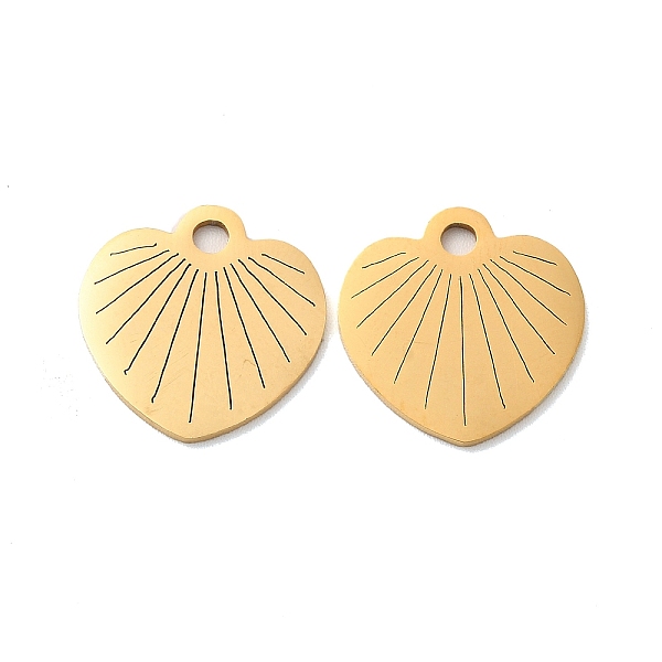

PandaHall 201 Stainless Steel Pendants, Heart Charm, Golden, 16x16x1mm, Hole: 2mm 201 Stainless Steel Heart