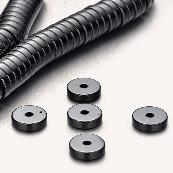 

PandaHall Non-magnetic Synthetic Hematite Beads Strands, Heishi Beads, Disc/Flat Round, Original Color, 8x2mm, Hole: 1mm, about...