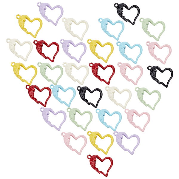

PandaHall DELORIGIN 32Pcs 8 Colors Spray Painted Alloy Pendants, Hollow Heart Charm, Mixed Color, 21x15.5x0.6mm, Hole: 1.6mm, 4pcs/color..., Multicolor