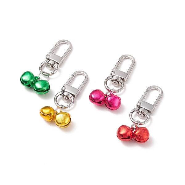 

PandaHall Aluminum Bell Pendant Decorations, with Swivel Clasps, Clip-on Charms, for Keychain, Purse, Backpack Ornament, Stitch Marker..., Multicolor