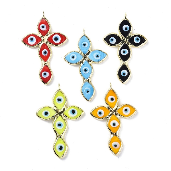 

PandaHall Handmade Lampwork Big Pendants, with Eco-friendly Ligh Gold Brass Findings, Long-Lasting Plated, Cadmium Free & Lead Free..., Multicolor