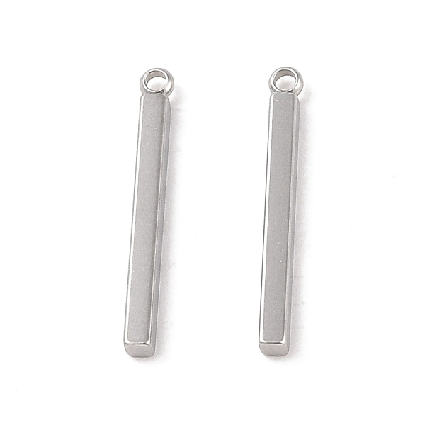 

PandaHall 304 Stainless Steel Pendants, Cuboid/Bar Charm, Stainless Steel Color, 22.5x2.5x2mm, Hole: 1.4mm 304 Stainless Steel Cuboid