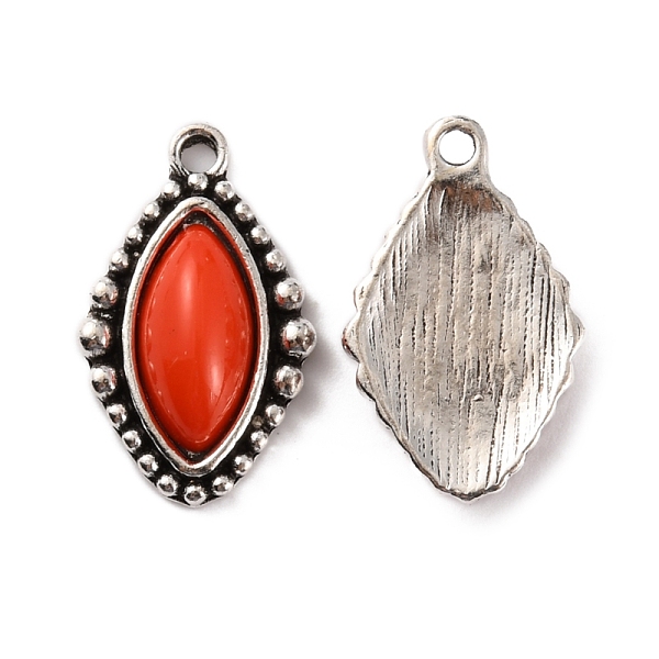 

PandaHall Zinc Alloy Pendants, with Resin, Horse Eye, Orange Red, 23.5x14.5x5.5mm, Hole: 1.8mm Alloy Horse Eye