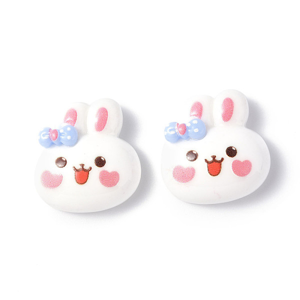 

PandaHall Opaque Resin Cabochons, Cartoon Style Animal, Rabbit Pattern, 19.5x18.5x7.5mm Resin Rabbit White