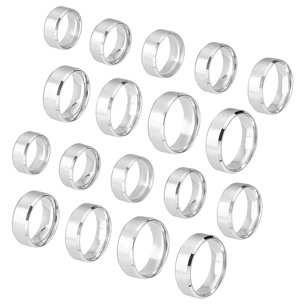 

PandaHall UNICRAFTALE 18Pcs Stainless Steel Plain Band Ring 9 Sizes Laser Inscription Blank Finger Ring Metal Hypoallergenic Wedding...