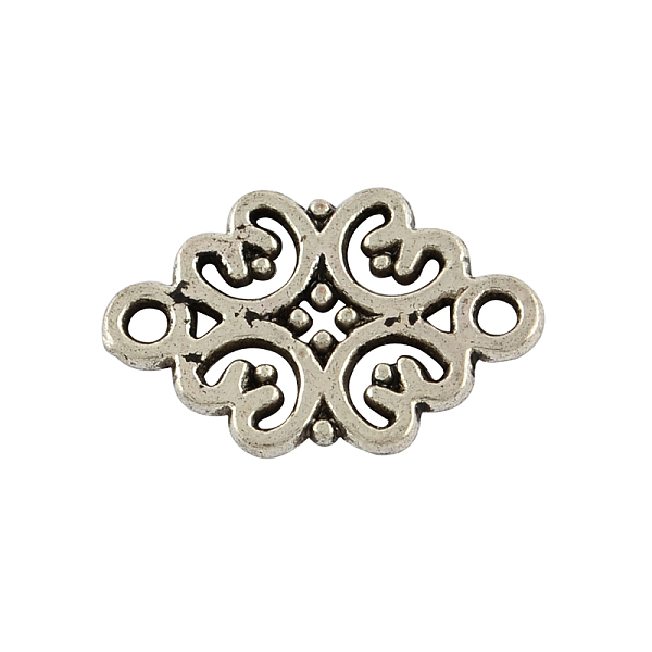 

PandaHall Tibetan Style Alloy Flower Links connectors, Cadmium Free & Lead Free, Antique Silver, 13x19.5x1mm, Hole: 2mm, about 930pcs/1000g...
