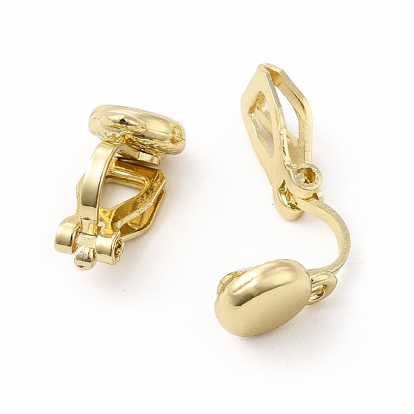

PandaHall Alloy Clip-on Earring Findings, with Horizontal Loops, Flat Round, Golden, 15x7x9mm, Hole: 1mm Alloy Flat Round