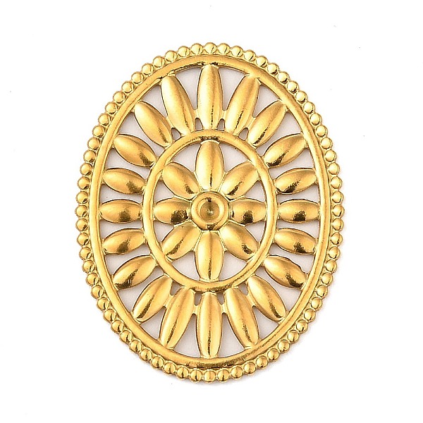 

PandaHall 304 Stainless Steel Cabochons, Oval, Golden, 35x27x1.5mm, Fit for 1.4mm rhinestone 304 Stainless Steel Oval