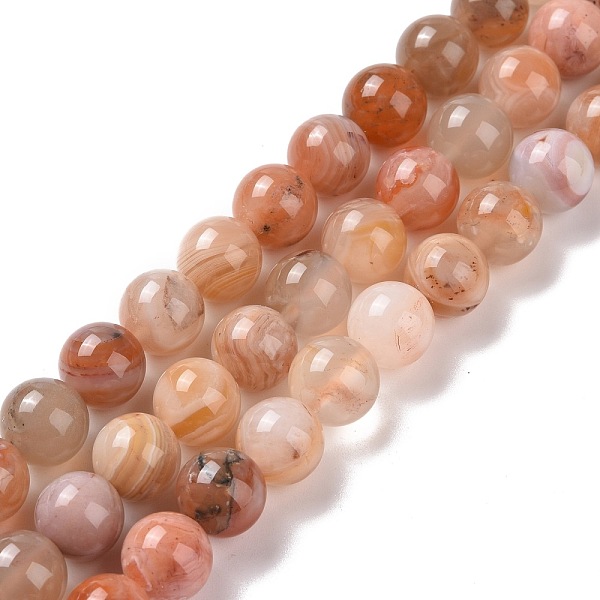 

PandaHall Natural Botswana Agate Beads Strands, Round, 8mm, Hole: 0.9mm, about 49pcs/strand, 15.83 inch(40.2cm) Botswana Agate Round