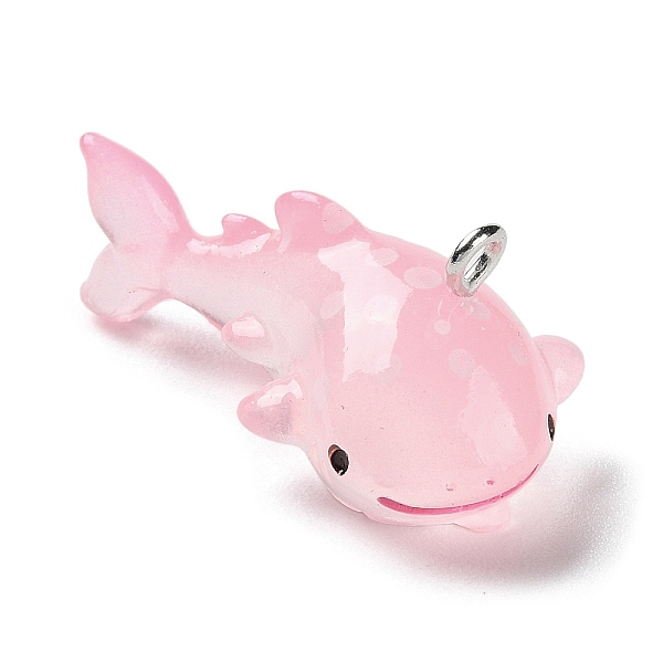 

PandaHall Sea Animal Theme Opaque Resin Pendants, Shark Charms with Platinum Tone Iron Loops, Pink, 14x16x31.5mm, Hole: 2mm Iron+Resin Shark...