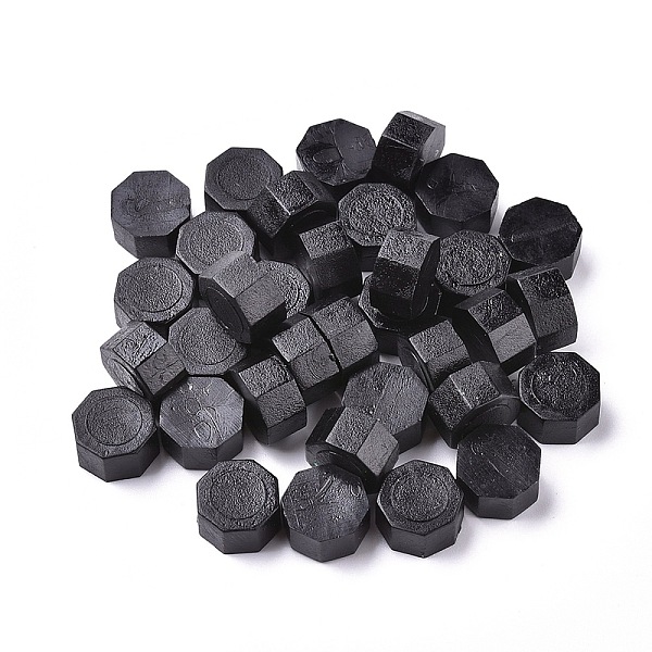 

PandaHall Sealing Wax Particles, for Retro Seal Stamp, Octagon, Black, 9mm Wax Black