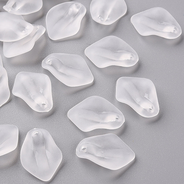 

PandaHall Transparent Frosted Acrylic Pendants, Petaline, White, 24x17x4mm, Hole: 1.8mm Acrylic Petaline White