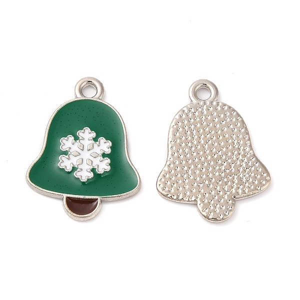

PandaHall Christmas Alloy Enamel Pendants, Platinum, Christmas Bell, 19x14x1mm, Hole: 1.6mm Alloy+Enamel Christmas Bell