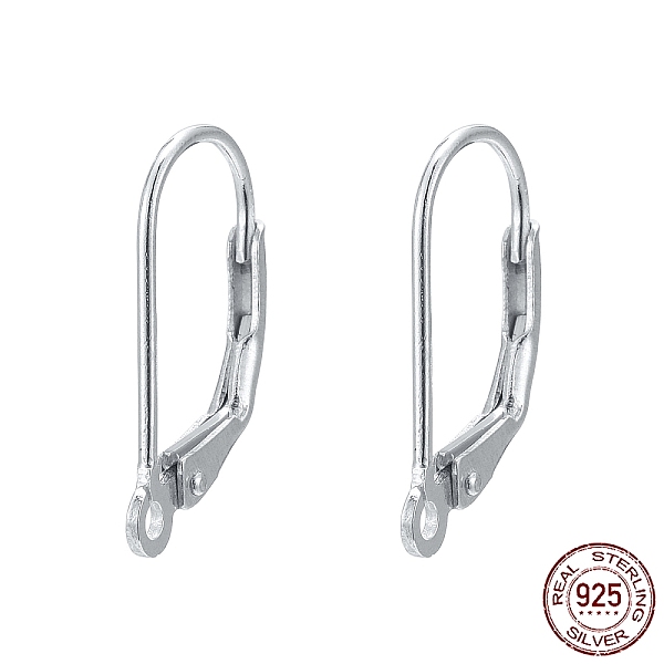 

PandaHall 925 Sterling Silver Leverback Earrings Findings, Silver, 16x10x2mm, Hole: 1mm Sterling Silver