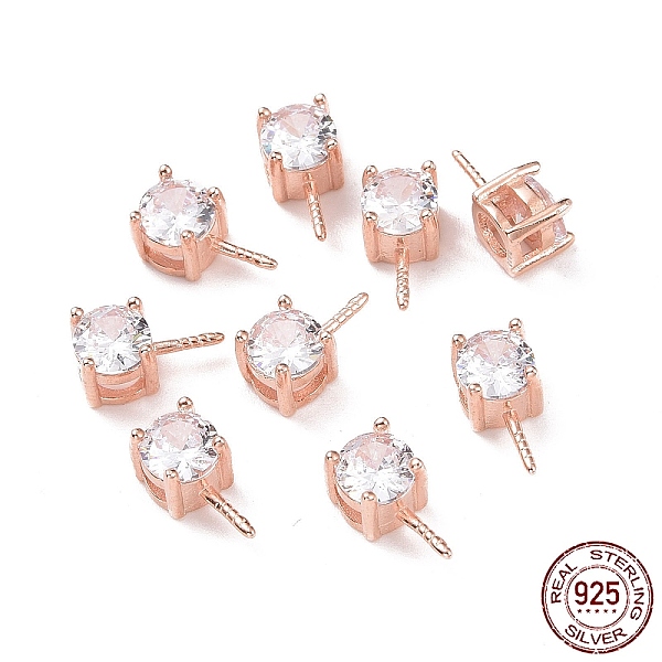 

PandaHall 925 Sterling Silver Peg Bails, with Cubic Zirconia, Square, Rose Gold, Clear, 9x4x4.5mm, Hole: 2.5x1.5mm, Pin: 0.6mm Sterling...