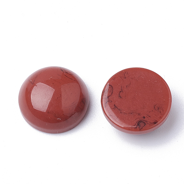 

PandaHall Opaque Resin Cabochons, Dome/Half Round, Indian Red, 12x5mm Resin Half Round Red
