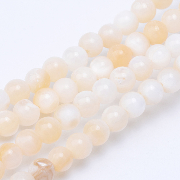 

PandaHall Natural Freshwater Shell Bead Strands, Round, Blanched Almond, 4.5mm, Hole: 1mm, about 86pcs/strand, 14.76 inch Freshwater Shell...