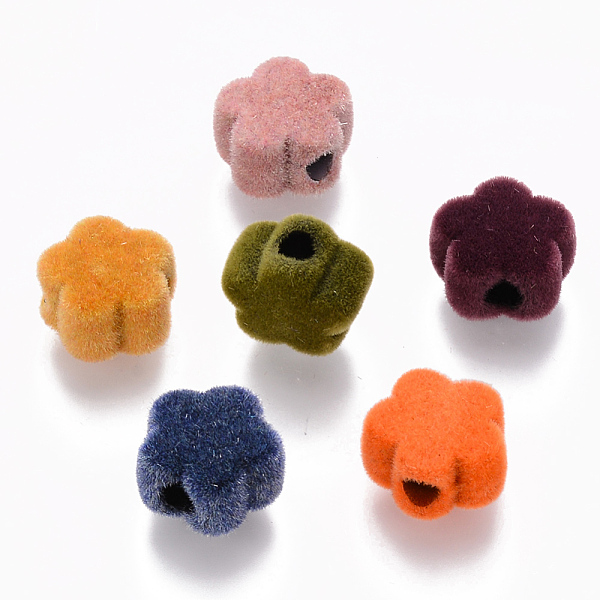

PandaHall Flocky Acrylic Beads, Flower, Mixed Color, 11.5x12x7.5mm, Hole: 3.5mm Acrylic Flower Multicolor