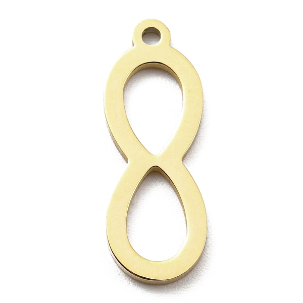 

PandaHall Ion Plating(IP) 316L Surgical Stainless Steel Pendants, Laser Cut, Infinity Charm, Real 18K Gold Plated, 20x7x1mm, Hole: 1.2mm...