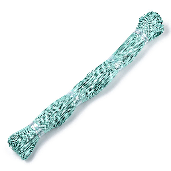 

PandaHall Waxed Cotton Cord, Sky Blue, 1mm, about 360yard/bundle(330m/bundle) Waxed Cotton Cord Round