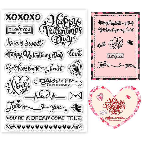 

PandaHall PVC Plastic Stamps, for DIY Scrapbooking, Photo Album Decorative, Cards Making, Stamp Sheets, Film Frame, Valentine's day Themed...