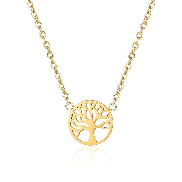 

PandaHall Stainless Steel Tree of Life Pendant Necklaces for Women Stainless Steel