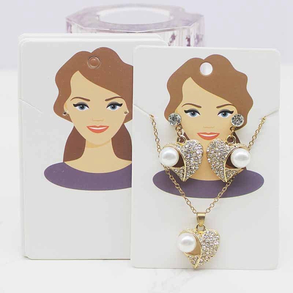 

PandaHall Paper Earring Display Cards, Earring Holder Cards, Rectangle with Girl Pattern, Dark Khaki, 9x6x0.03cm, Hole: 5mm and 1mm Paper...
