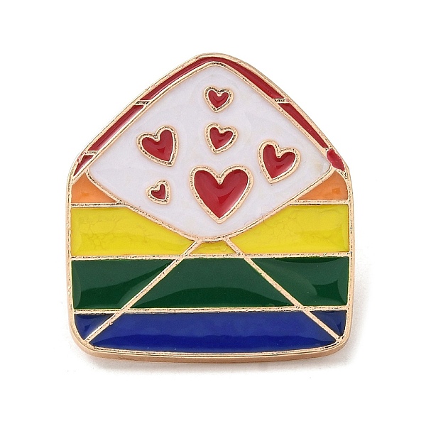 

PandaHall Pride Rainbow Theme Enamel Pins, Light Gold Alloy Badge for Backpack Clothes, Colorful, Envelope, 24.5x22x1.5mm Alloy+Enamel...
