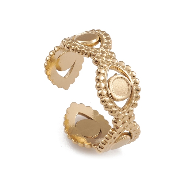 

PandaHall Ion Plating(IP) 304 Stainless Steel Cuff Rings, Eye Ring for Women, Real 14K Gold Plated, 7mm, Inner Diameter: 17mm 304 Stainless...