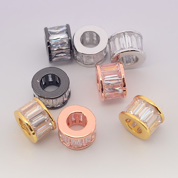 

PandaHall Brass Micro Pave Cubic Zirconia Column Beads, Cadmium Free & Nickel Free & Lead Free, Mixed Color, 8.5x5mm, Hole: 4.8mm...