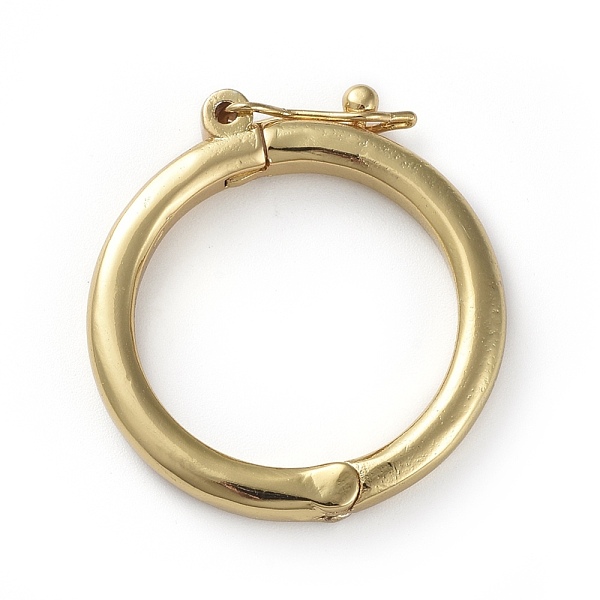 

PandaHall Brass Shortener Clasps, Twister Clasps, Ring, Golden, 26x3.5mm Brass