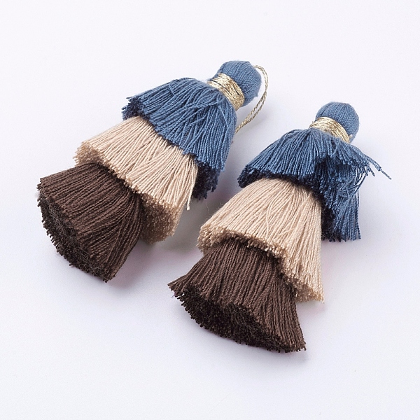 

PandaHall Nylon Tassels Big Pendant Decorations, Three Layers, Colorful, 70x40mm Nylon