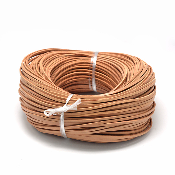 

PandaHall Flat Leather Cords, DIY Rope for Bracelet Necklace Jewelry Making, Sandy Brown, 3x2mm Leather Flat